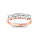 Load image into Gallery viewer, 5-stone-asscher-cut-1.50-carat-diamond-wedding-band-in-rose-gold-fdwb8008asangle5-1.50ct-nl-rg.jpg?v=1773744975
