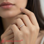 Load image into Gallery viewer, 5-stone-basket-prong-round-cut-anniversary-band-rose-gold-fdwb8008ro5-0.50-ct-model