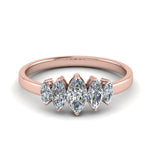 Load image into Gallery viewer, 5-stone-marquise-ring-1-carat-in-rose-gold-FD8008-1.0CTMQB-NL-RG.jpg