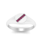 Load image into Gallery viewer, 5 Stone Round Diamond Signet Ring