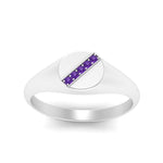 Load image into Gallery viewer, 5 Stone Round Diamond Signet Ring