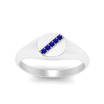 Load image into Gallery viewer, 5 Stone Round Diamond Signet Ring