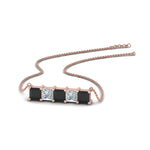 Load image into Gallery viewer, 5-stone-princess-cut-bar-pendant-with-black-diamond-in-FDPD8413GBLACK-NL-RG