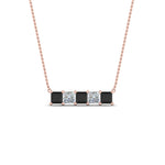 Load image into Gallery viewer, 5-stone-princess-cut-bar-pendant-with-black-diamond-in-FDPD8413GBLACK-NL-RG