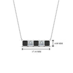 Load image into Gallery viewer, 5-stone-princess-cut-bar-pendant-with-black-diamond-in--FDPD8413GBLACK-NL-WG