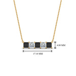 Load image into Gallery viewer, 5-stone-princess-cut-bar-pendant-with-black-diamond-in--FDPD8413GBLACK-NL-YG