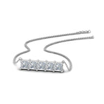 Load image into Gallery viewer, 5-stone-princess-cut-diamond-bar-pendant-in--FDPD8413-NL-WG