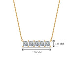 Load image into Gallery viewer, 5-stone-princess-cut-diamond-bar-pendant-in--FDPD8413-NL-YG