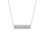Load image into Gallery viewer, 5-stone-princess-cut-diamond-bar-pendant-in-platinum-FDPD8413-NL-WG