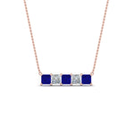 Load image into Gallery viewer, 5-stone-princess-cut-diamond-bar-pendant-with-blue-sapphire-in-FDPD8413GSABL-NL-RG