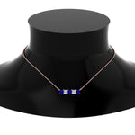 Load image into Gallery viewer, 5-stone-princess-cut-diamond-bar-pendant-with-blue-sapphire-in-FDPD8413GSABL-NL-RG