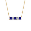 Load image into Gallery viewer, 5-stone-princess-cut-diamond-bar-pendant-with-blue-sapphire-in--FDPD8413GSABL-NL-YG