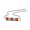 Load image into Gallery viewer, 5-stone-princess-cut-diamond-bar-pendant-with-orange-sapphire-in--FDPD8413GSAOR-NL-WG