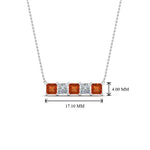 Load image into Gallery viewer, 5-stone-princess-cut-diamond-bar-pendant-with-orange-sapphire-in--FDPD8413GSAOR-NL-WG