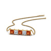 Load image into Gallery viewer, 5-stone-princess-cut-diamond-bar-pendant-with-orange-sapphire-in--FDPD8413GSAOR-NL-YG