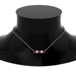 Load image into Gallery viewer, 5-stone-princess-cut-diamond-bar-pendant-with-pink-sapphire-in-FDPD8413GSADRPI-NL-RG