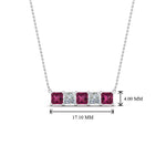 Load image into Gallery viewer, 5-stone-princess-cut-diamond-bar-pendant-with-pink-sapphire-in--FDPD8413GSADRPI-NL-WG