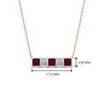 Load image into Gallery viewer, 5-stone-princess-cut-diamond-bar-pendant-with-ruby-in-FDPD8413GRUDR-NL-RG