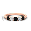 Load image into Gallery viewer, 5-stone-round-cut-1-carat-diamond-and-black-diamond-wedding-band-in-rose-gold-FDENS141ROBGBLACK-1.00CT-NL-RG-HW