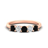 Load image into Gallery viewer, 5-stone-round-cut-1-carat-diamond-and-black-diamond-wedding-band-in-rose-gold-FDENS141ROBGBLACK-1.00CT-NL-RG