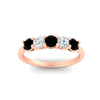 Load image into Gallery viewer, 5-stone-round-cut-1-carat-diamond-and-black-diamond-wedding-band-in-rose-gold-FDENS141ROBGBLACKANGLE5-1.00CT-NL-RG
