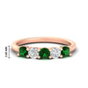 Load image into Gallery viewer, 5-stone-round-cut-1-carat-diamond-and-emerald-wedding-band-in-rose-gold-FDENS141ROBGEMGR-1.00CT-NL-RG-HW