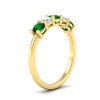 Load image into Gallery viewer, 5-stone-round-cut-1-carat-diamond-and-emerald-wedding-band-in-yellow-gold-FDENS141ROBGEMGRANGLE2-1.00CT-NL-YG