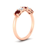 Load image into Gallery viewer, 5-stone-round-cut-1-carat-diamond-and-ruby-wedding-band-in-rose-gold-FDENS141ROBGRUDRANGLE2-1.00CT-NL-RG