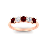 Load image into Gallery viewer, 5-stone-round-cut-1-carat-diamond-and-ruby-wedding-band-in-rose-gold-FDENS141ROBGRUDRANGLE5-1.00CT-NL-RG
