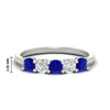 Load image into Gallery viewer, 5-stone-round-cut-1-carat-diamond-and-sapphire-wedding-band-in-white-gold-FDENS141ROBGSABL-1.00CT-NL-WG-HW