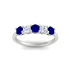 Load image into Gallery viewer, 5-stone-round-cut-1-carat-diamond-and-sapphire-wedding-band-in-white-gold-FDENS141ROBGSABLANGLE5-1.00CT-NL-WG