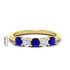 Load image into Gallery viewer, 5-stone-round-cut-1-carat-diamond-and-sapphire-wedding-band-in-yellow-gold-FDENS141ROBGSABL-1.00CT-NL-YG-HW