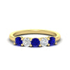 Load image into Gallery viewer, 5-stone-round-cut-1-carat-diamond-and-sapphire-wedding-band-in-yellow-gold-FDENS141ROBGSABL-1.00CT-NL-YG