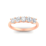 Load image into Gallery viewer, 5-stone-round-cut-1-carat-diamond-wedding-band-in-rose-gold-FDENS141ROBANGLE5-1.00CT-NL-RG