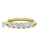 Load image into Gallery viewer, 5-stone-round-cut-1-carat-diamond-wedding-band-in-yellow-gold-FDENS141ROB-1.00CT-NL-YG-HW