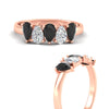 Load image into Gallery viewer, 5-stone-wedding-band-black-diamond-teardrop-one-carat-in-rose-gold-fdwb8008peblackangle3-1.00ct-nl-rg.jpg