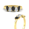 Load image into Gallery viewer, 5-stone-wedding-band-black-diamond-teardrop-one-carat-in-yellow-gold-fdwb8008peblackangle3-1.00ct-nl-yg