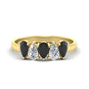 Load image into Gallery viewer, 5-stone-wedding-band-black-diamond-teardrop-one-carat-in-yellow-gold-fdwb8008peblacksleep-1.00ct-nl-yg
