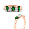 Load image into Gallery viewer, 5-stone-wedding-band-emerald-teardrop-one-carat-in-rose-gold-fdwb8008pegemgrangle3-1.00ct-nl-rg.jpg