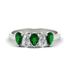 Load image into Gallery viewer, 5-stone-wedding-band-emerald-teardrop-one-carat-in-white-gold-fdwb8008pegemgrsleep-1.00ct-nl-wg.jpg