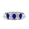 Load image into Gallery viewer, 5-stone-wedding-band-sapphire-teardrop-one-carat-in-white-gold-fdwb8008pegsablsleep-1.00ct-nl-wg.jpg