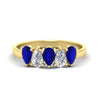 Load image into Gallery viewer, 5-stone-wedding-band-sapphire-teardrop-one-carat-in-yellow-gold-fdwb8008pegsablsleep-1.00ct-nl-yg.jpg