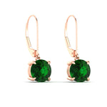 Load image into Gallery viewer, 5.00-ct-round-cut-emerald-leverback-dangle-earrings-in-rose-gold-fdear11236rogemgrangle3-5.00ct-nl-rg.jpg?v=1768373585