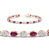 Load image into Gallery viewer, 5.50-carat-classic-teardrop-link-east-west-pink-sapphire-bracelet-in-rose-gold-FDBECPE10581GSADRPIANGLE2-5.40CT-NL-RG.jpg?v=1776847805