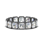 Load image into Gallery viewer, 5.60-ct.-bezel-set-asscher-diamond-eternity-ring-in-black-gold-FD10567AS-0.40CT-NL-BG