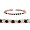 Load image into Gallery viewer, 6-Carat-Round-Diamond-Tennis-Bracelet-With-Black-Diamond-In-Rose-Gold-FDBRC8635ROGBLACKANGLE2-6.00_20CT-NL-RG