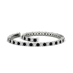 Load image into Gallery viewer, 6-Carat-Round-Diamond-Tennis-Bracelet-With-Black-Diamond-In-White-Gold-FDBRC8635ROGBLACKANGLE4-6.00_20CT-NL-WG