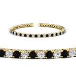 Load image into Gallery viewer, 6-Carat-Round-Diamond-Tennis-Bracelet-With-Black-Diamond-In-Yellow-Gold-FDBRC8635ROGBLACKANGLE2-6.00_20CT-NL-YG