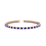 Load image into Gallery viewer, 6-Carat-Round-Diamond-Tennis-Bracelet-With-Blue-Sapphire-In-Rose-Gold-FDBRC8635ROGSABL-6.00_20CT-NL-RG