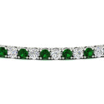 Load image into Gallery viewer, 6-Carat-Round-Diamond-Tennis-Bracelet-With-Green-Emerald-In-White-Gold-FDBRC8635ROGEMGRANGLE5-6.00_20CT-NL-WG